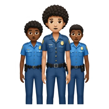 Make a dirty Indian with a short Afro that is curly hair getting arrested. Make the Indian skinny too. Give him a it support outfit not a police uniform sticker