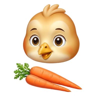 Chicken and carrots emitting a gentle golden glow that flows toward a healthy eye and smooth skin. The foods represent vitamin A sources while the eye and skin show the benefits of this nutrient, with a soft, non-creepy design. sticker