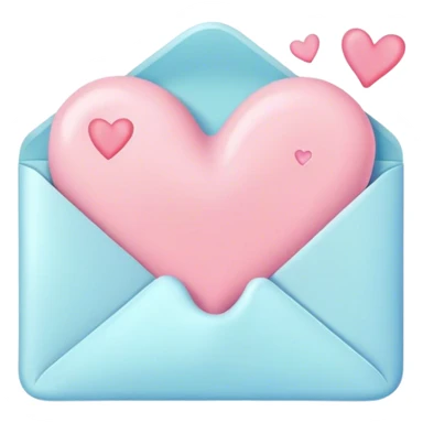 romantic letter with pastel melted hearts sticker