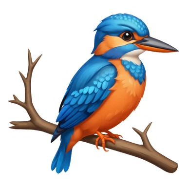 kingfisher bird perched on a branch sticker