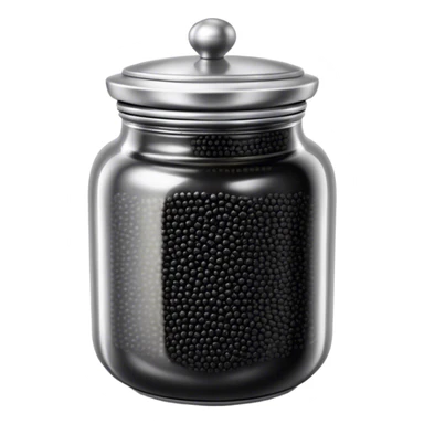 Russian black caviar in a metal jar  sticker