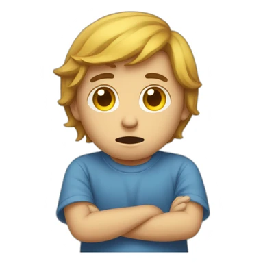 Un garçon triste qui pleure sticker