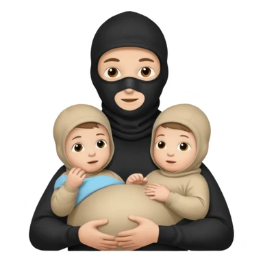 a man who is pregnant and wears a balaclava in his face  sticker
