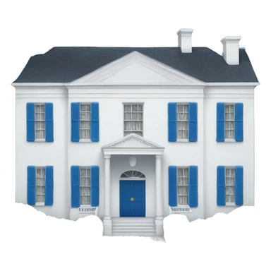 White House with blue shutters sticker