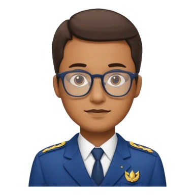 male Librarian in foreign countries with glasses and uniform sticker