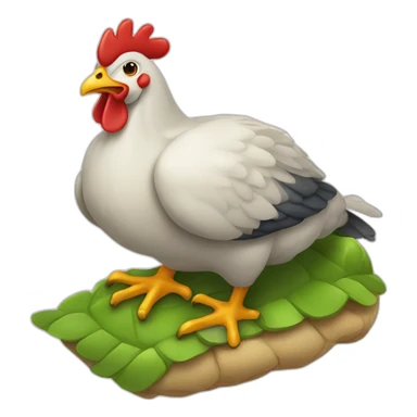Poule sur tortue sticker