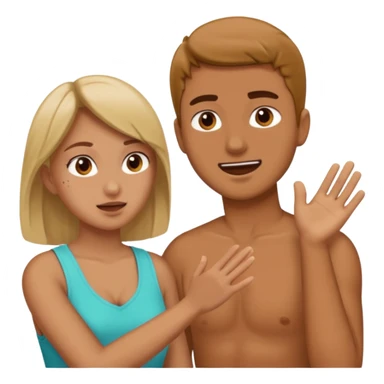 Girl slapping guy sticker