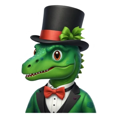 Dinosaur with with tophat and bow tie  sticker