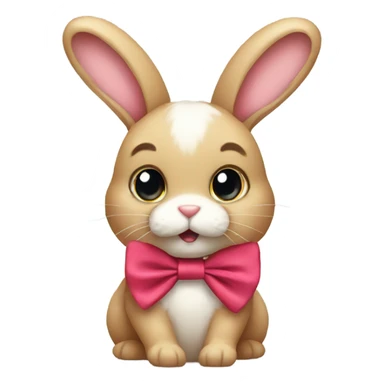 Bunny wearing a bow sticker
