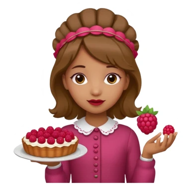 Raspberry torte human full body and legs girl with a raspberry barrette on her head sticker