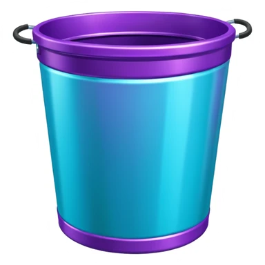 Glitter Purple and Cian  metal rubbish bin officer sticker