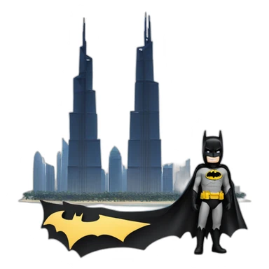 Batman next to Burj Khalifa sticker