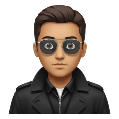 man in black trenchcoat and matrix sunglasses sticker