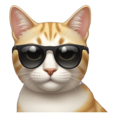 smirking cat wearing sunglasses sticker