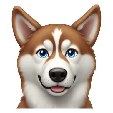 red husky with blue eyes sticker