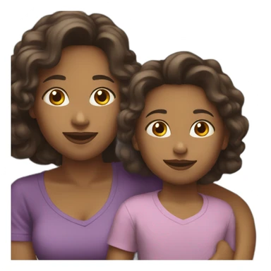 Mom with her daughter happy sticker