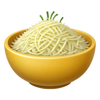 grated onion object icon, small bowl of grated onion, 3D cartoon, mobile game icon style, clean background, no text, no watermark
 sticker