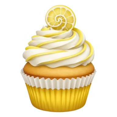 lemon cupcake with a swirl of frosting sticker
