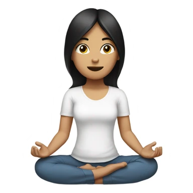 teen white girl with black hair meditating sticker