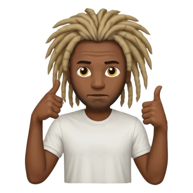 Thumbs down black skinned guys with dreads with his thumbs pointing down sticker