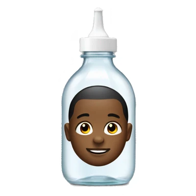 baby oil bottle with black young man as front logo in the middle sticker