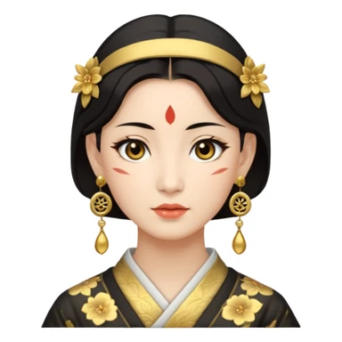 ancient japanese woman with earrring sticker