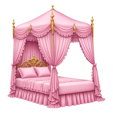 pink princess canopy bed sticker