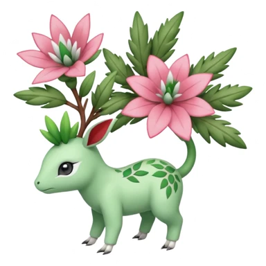 Rosy pastel Rosemary-Meganium-Shaymin-Ivysaur-Meloetta-Pokémon-fusion, full body sticker