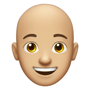 bald boy smiling at viewer sticker