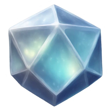Moonstone icosahedron sticker
