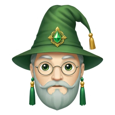 albus dumbledore from harry potter with green dumbledore headmaster tassel hat and decorative motifs sticker