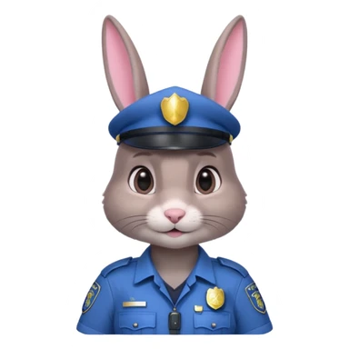Judy Hopps (gray rabbit with police suit, without a cap) from the Zootopia Disney movie sticker
