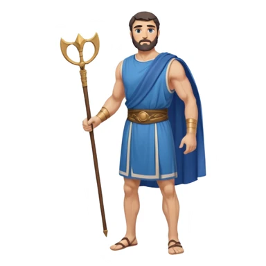 ancient greek man full length no weapons blue tunic sticker