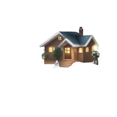 Christmas house with Christmas lights and evergreen trees sticker