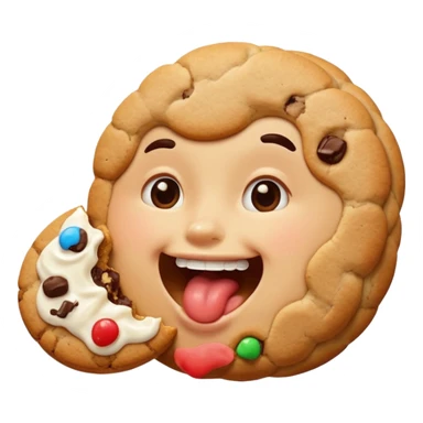 Folk mordiendo galleta sticker