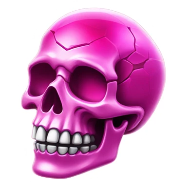 Crystalized hot pink skeleton head that is shiny  sticker