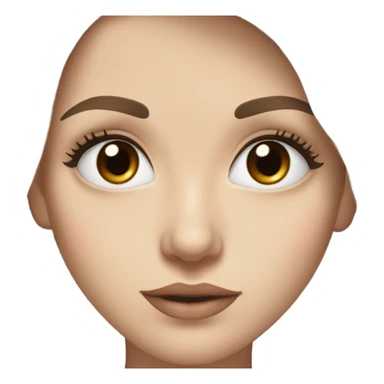 Pale white pretty girl with dark brown hair and brown eyes with long eyelashes and pretty lips sticker