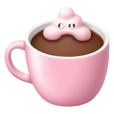 Soft pink mug with hot chocolate  sticker