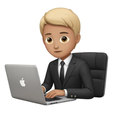 working laptop person suit sticker