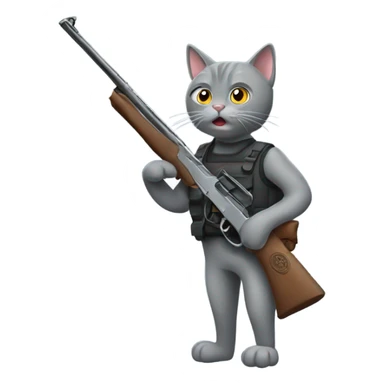 Grey-Cat-With-Shotgun sticker