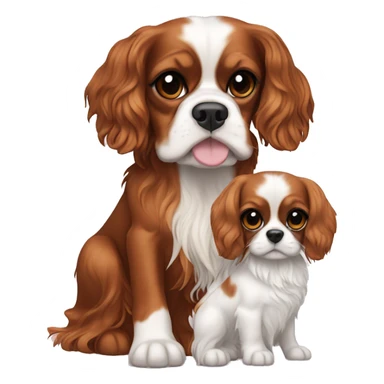 Cavalier King Charles spaniel with white brunette girl  sticker