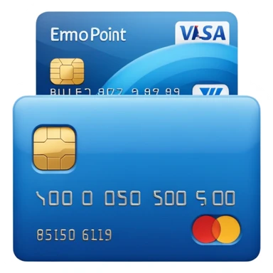 credit card blue point of sale sticker