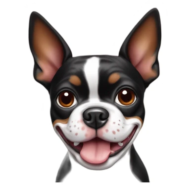 Smiling Red and white Boston terrier sticker