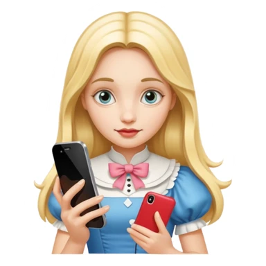 Alice in wonderland with cell phone sticker