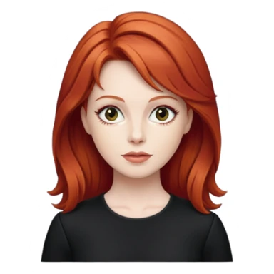 Lee Purcell with red hair, black outfit sticker