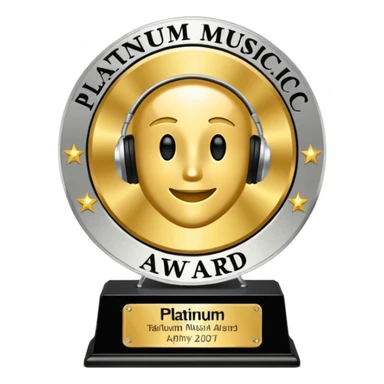 A platinum music award plaque sticker