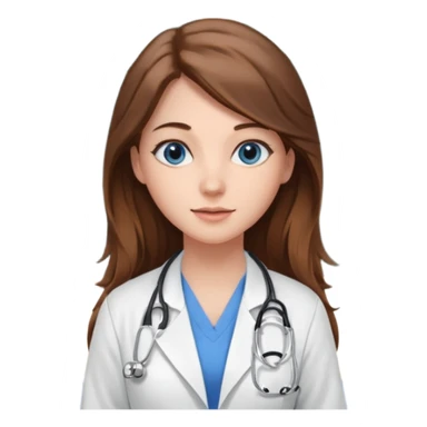 inside a classroom at university that says nursing school on the board with a pretty female nursing student with long brown hair, blue eyes sticker