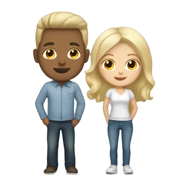 white blonde girl and hispanic guy couple sticker
