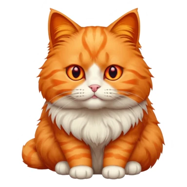 orange puffy cat with red eyes sticker