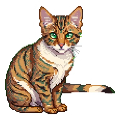 A small Bengal cat with green eyes, looks fun sticker